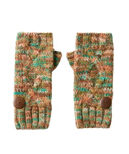 HB582A Clover Knitted Button Trim Mitts Green Multi £20 (1)