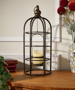 Industrial Bird Cage Lantern Candle Holder £48