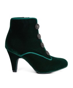 KA391A1 Charming Jewel Button Velvet Ankle Boots £65