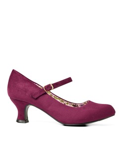 KC415A Lady Lou Mary Jane Shoes Berry £45 (1)