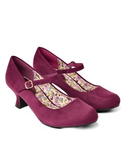 KC415A Lady Lou Mary Jane Shoes Berry £45 (3)