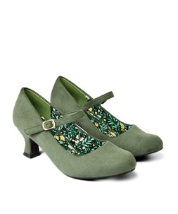 KC415B Lady Lou Mary Jane Shoes Forest Green £45 (3)