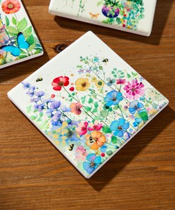 Meadows In Bloom Pack Of 4 Ceramic Coasters £18 ZK416A 7