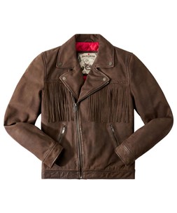 ML119A Fabulous Fringed Suede Biker Jacket Brown £250