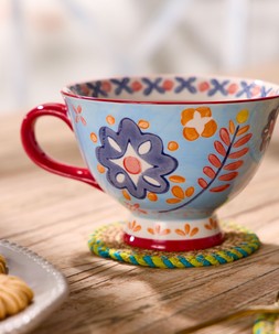 Serene Bohemian Hand Painted Blooms Footed Mug £12 ZK414A 4