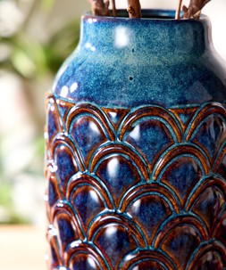 Serene Bohemian Indigo Scalloped Vase £55 ZA775A 4