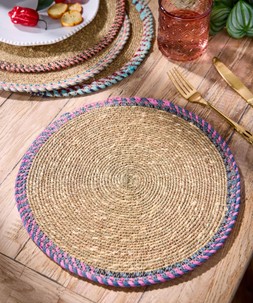 Serene Bohemian Reclaimed Sari Jute Pack Of 4 Placemats £25 ZK423A 1