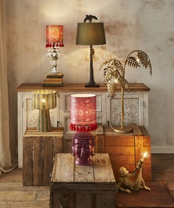 Serene Bohemian Sage Striped Woven Table Lamp £50 ZL125A 9