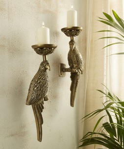 Serene Bohemian Set of 2 Nouveau Parrott Candle Sconces £95