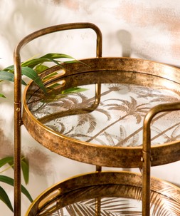 Serene Bohemian Wanderlust Mirrored Drinks Trolley £175 ZA742A 4