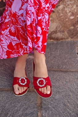 Sunny Rays Buckle Sandals Red £35