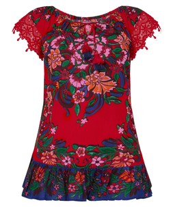 WA404A Joyful Floral Boho Top £40