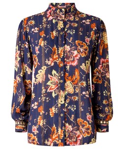 WA452A Isobella Mirror Trim Blouse Navy £45