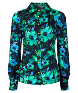 WA453A Make A Statement Floral Blouse Blue £45
