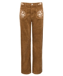 WB681A Stevie Embroidered Cord Trousers Mocha £55