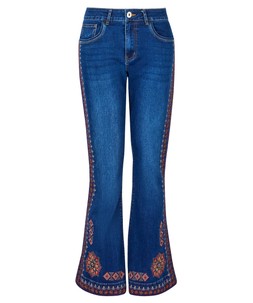 WB682A Remarkable Embroidered Flared Jeans Blue £60