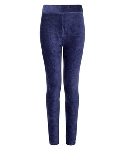 WB691B Remarkable Stretch Velour Ribbed Leggings Navy £40