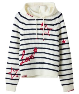 WN023A Joe Browns Dotty Embroidered Stripe Knitted Hoodie £60