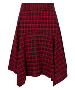 WS479A Pixie Check Knee Length Skirt Red £50