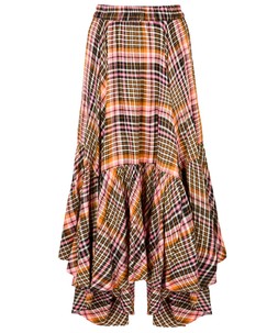 WS480A Romantic Check Dippy Hem Skirt Multi £55