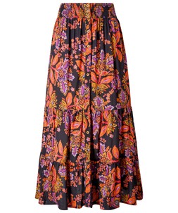 WS491A Fabulous Florals Button Front Maxi Skirt Purple £55