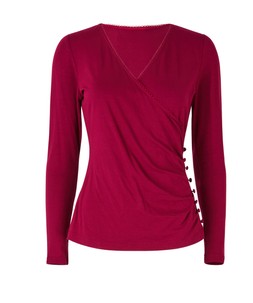 WU237A Beautiful Berry Wrap Front Jersey Top Berry £35