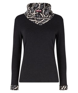 WU247A Sophia Super Soft Cowl Neck Top Black £40