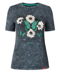 WU258A Beautiful Butterfly Acid Wash T-Shirt Grey £25