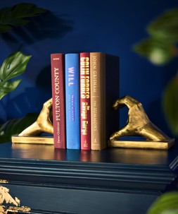 Antique Gold Heart Hand Bookends £38