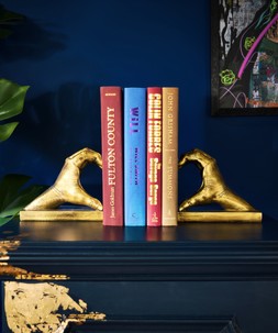 Antique Gold Heart Hand Bookends £38