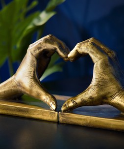 Antique Gold Heart Hand Bookends £38