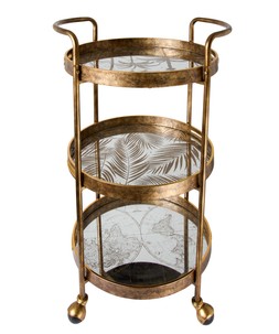 ZA742A 2 Wanderlust Mirrored Drinks Trolley £175