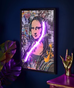 Graffiti Mona Lisa LED Framed Print £45