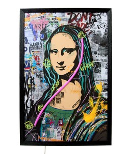 Graffiti Mona Lisa LED Framed Print £45