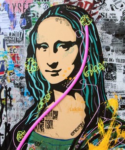 Graffiti Mona Lisa LED Framed Print £45