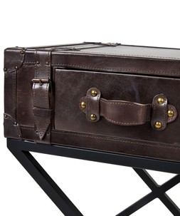 Rustic Leather Trunk Side Table £195