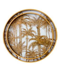 Pretty Palm Tree Serving Trays Set Of 2 £48