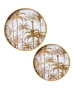 Pretty Palm Tree Serving Trays Set Of 2 £48