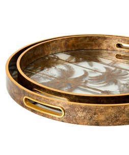 Pretty Palm Tree Serving Trays Set Of 2 £48