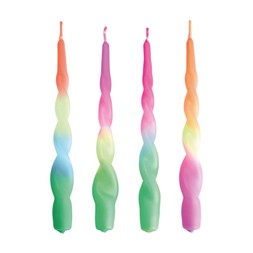 kitschmas multicolouredtwistedcandlestickssetof4 €13.99
