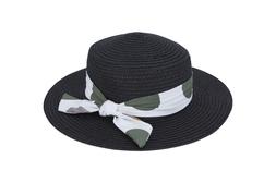 TK Maxx - Black Straw Hat with Green Spots Ribbon - &pound;9.99 (RRP &pound;XX)