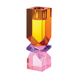 Colourful OrangePink&RedTallBlockCandleHolder £4.99