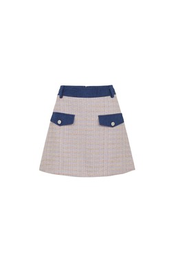TK Maxx - Women's pink tweed & denim mini skirt £4.99 (RRP £)