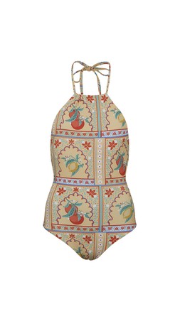 TK Maxx - yellow & fruits swimsuit &pound;14.99 (RRP &pound;50.00)