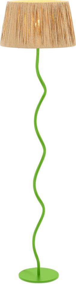 Stanmore Floor Lamp, Raffia & Verde Green