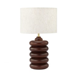 Elodie Table Lamp Natural Linen & Walnut £159