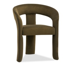 Bellamy Carver Dining Chair, Moss Green Sustainable Mohair Velvet