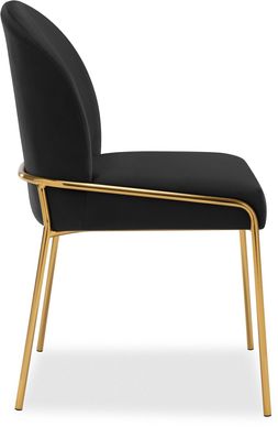 Viola Dining Chair, Black Velvet & Brass