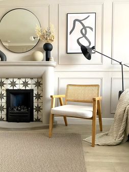 Lambert Accent Chair, Natural & Oak