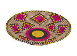 Homesense pink & brown straw tray £12.99 (RRP £)